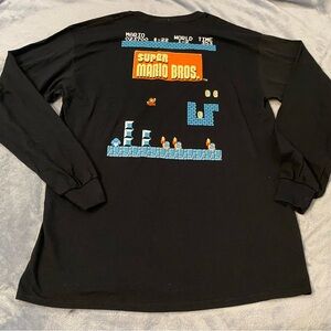 Geeknet Super Mario Underground Graphic Long Sleeve Unisex T-Shirt Men Sz L NWT